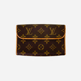 Brown and Tan Monogram Canvas Pochette Florentine Waist Bag