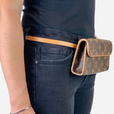 Brown and Tan Monogram Canvas Pochette Florentine Waist Bag