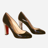 Black Patent Leather Silver Pump Formal Shoes