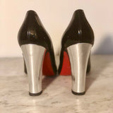 Black Patent Leather Silver Pump Formal Shoes