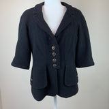 Black Notch-Lapel Wool Jacket