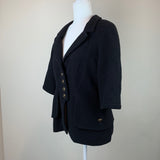 Black Notch-Lapel Wool Jacket