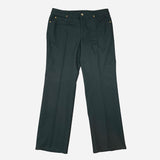 Dark-Green Straight-Legged Jeans