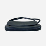 Dark-Navy Grained Leather Crossbody Bag