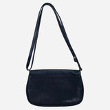 Dark-Navy Grained Leather Crossbody Bag