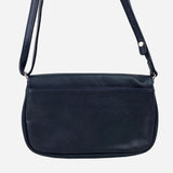 Dark-Navy Grained Leather Crossbody Bag