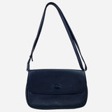 Dark-Navy Grained Leather Crossbody Bag