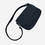 Dark-Navy Grained Leather Crossbody Bag