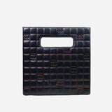 Dark-Brown Lambskin Chocolate Bar Small Shopper Tote