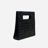 Dark-Brown Lambskin Chocolate Bar Small Shopper Tote