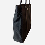 Black Leather Trim and Nylon Tote
