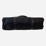 Black Leather Trim and Nylon Tote