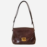Brown Lizard Leather Shoulder Bag