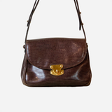 Brown Lizard Leather Shoulder Bag