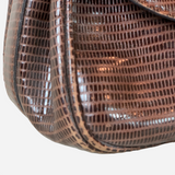 Brown Lizard Leather Shoulder Bag