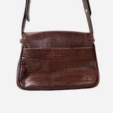 Brown Lizard Leather Shoulder Bag
