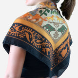 Multicolored Cashmere and Silk 'Early America' Scarf