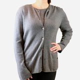 Gray Cashmere and Silk Long Sleeve Sweater Set