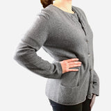 Gray Cashmere and Silk Long Sleeve Sweater Set