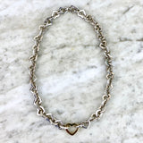 Sterling Silver and 18K Yellow Gold 'Heart' Link Necklace