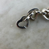 Sterling Silver and 18K Yellow Gold 'Heart' Link Necklace