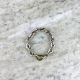 Sterling Silver and 18K Yellow Gold 'Heart' Link Bracelet