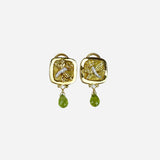 18K Yellow Gold, Diamond and Peridot 'Dragonfly' Ear Clips