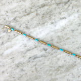 10K Yellow Gold and Turquoise Link Bracelet