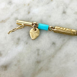 10K Yellow Gold and Turquoise Link Bracelet