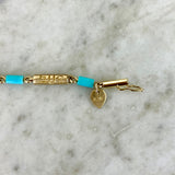 10K Yellow Gold and Turquoise Link Bracelet