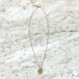 10K Yellow Gold Turquoise and Pearl Devotion Pendant Necklace