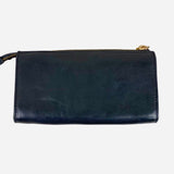 Black Leather 'Bird' Zip Wallet