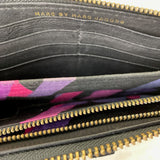 Black Leather 'Bird' Zip Wallet