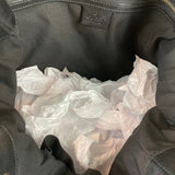 Black Canvas Monogram Large Positano Drawstring Tote