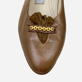 Brown Leather Round-Toe Flats