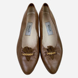 Brown Leather Round-Toe Flats