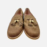 Brown Smooth Suede 'Guything' Round-Toe Wingtip Loafers