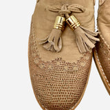 Brown Smooth Suede 'Guything' Round-Toe Wingtip Loafers