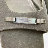 Black Canvas Square-Toe Slide Sandals