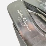 Black Canvas Square-Toe Slide Sandals