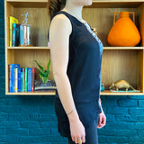 Black 'Bird Wing' Sheer Sleeveless Silk Top