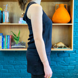 Black 'Bird Wing' Sheer Sleeveless Silk Top