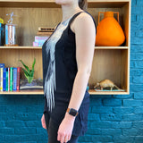 Black 'Bird Wing' Sheer Sleeveless Silk Top