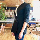 Black and White Lapel Blazer