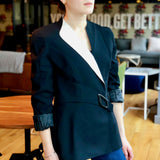 Black and White Lapel Blazer