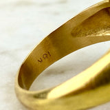 18K Yellow Gold and Orange Intaglio Oval Cocktail Ring