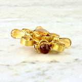 18K Yellow Gold and Citrine Brooch