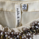 Cream Embellished Sleeveless Top