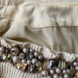 Cream Embellished Sleeveless Top