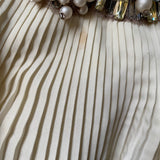 Cream Embellished Sleeveless Top